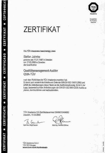 QM-Auditor T&Uuml;V S&uuml;d